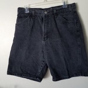 Men’s black denim shorts